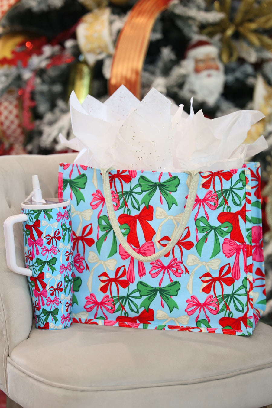 Jingle Bows Tote Bag
