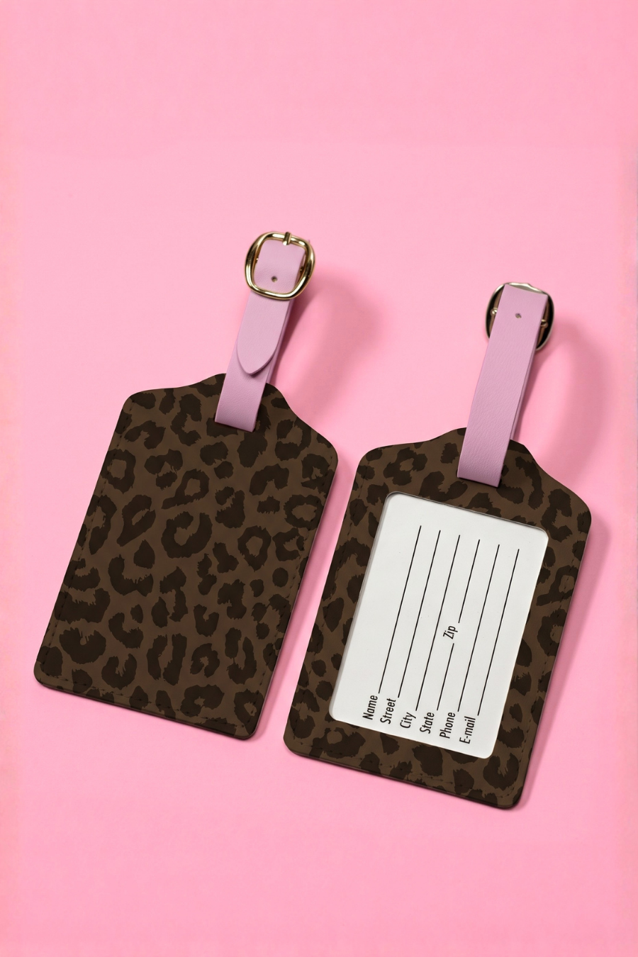 Jet Set Luggage Tag – Coco Leopard (Set of 2)