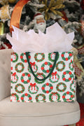Ribbon Wreath Tote Bag