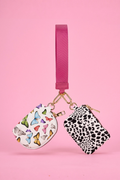 Double Pouch Wristlet – Butterfly/Seeing Spots