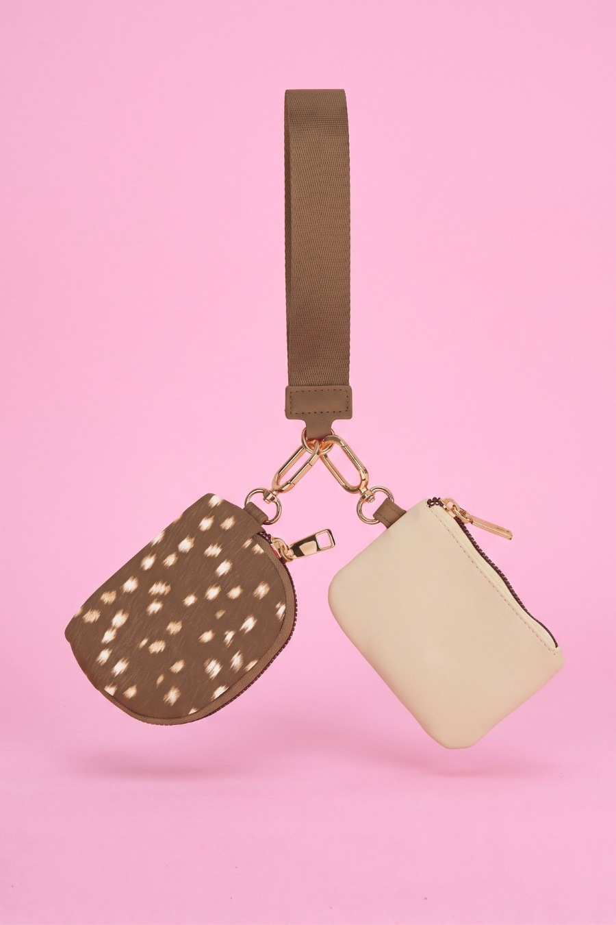 Double Pouch Wristlet – Oh Deer