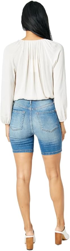 Judy Blue High Waist Tummy Control Double Button Bermuda Shorts ***FINAL SALE***