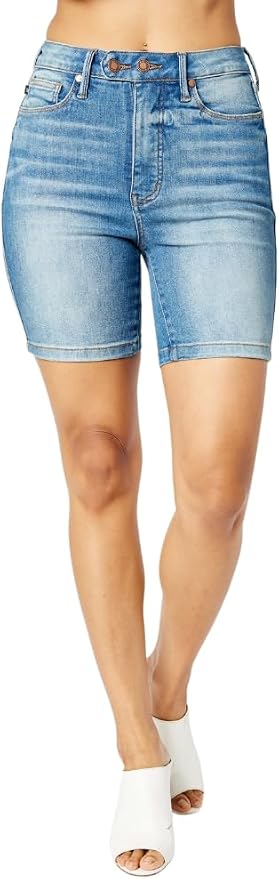 Judy Blue High Waist Tummy Control Double Button Bermuda Shorts ***FINAL SALE***
