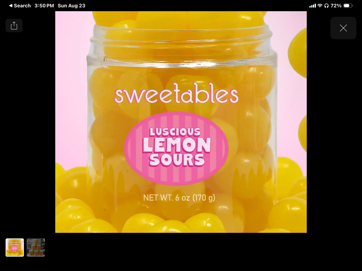 Sweetables sour candy jar